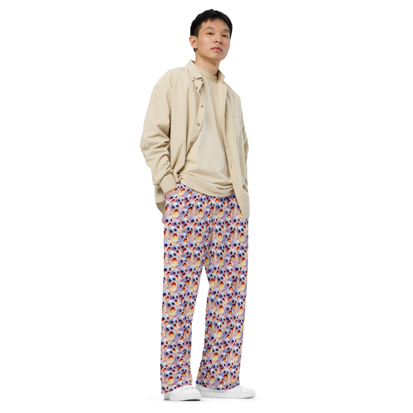 All-over print unisex wide-leg pants