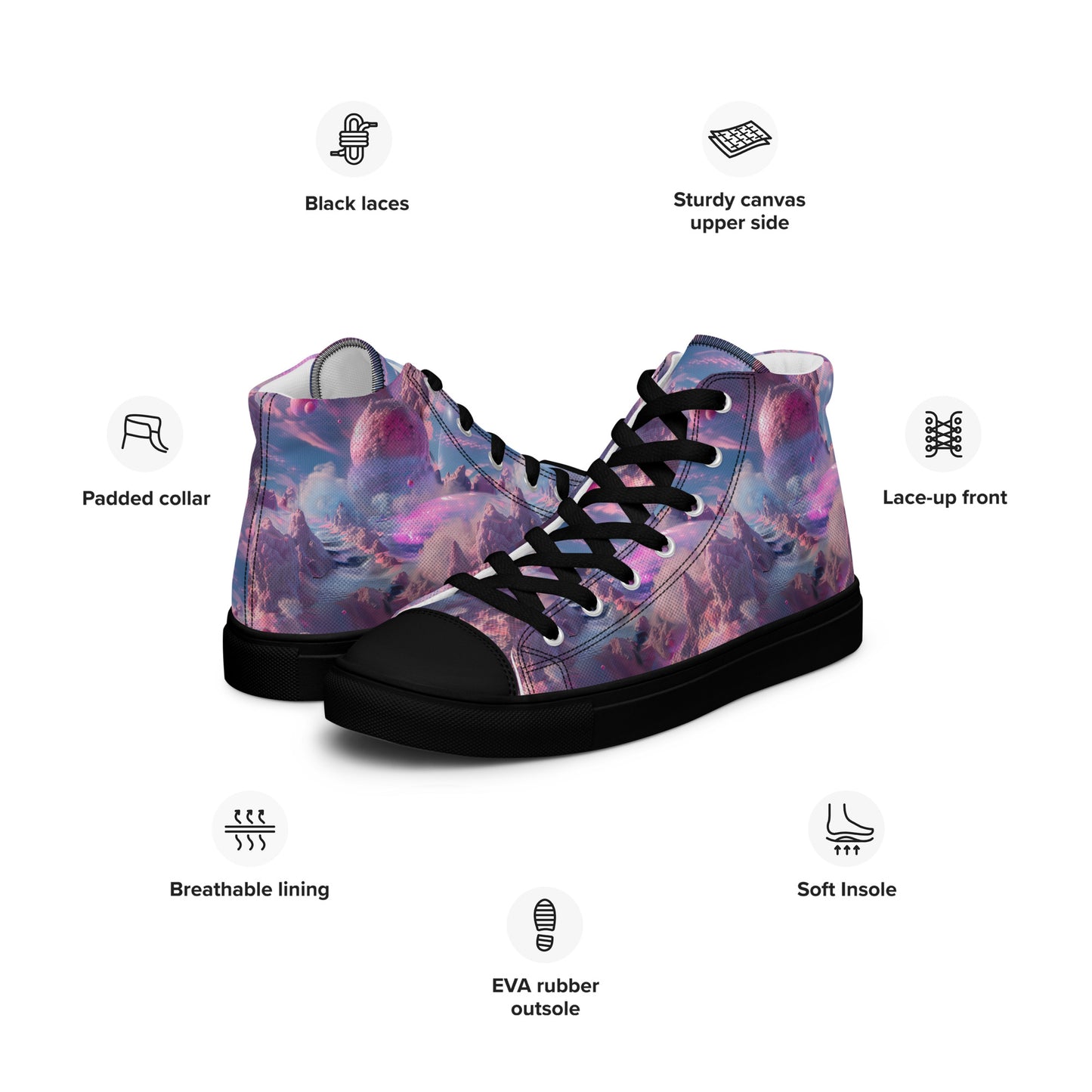 Women’s high top canvas shoes