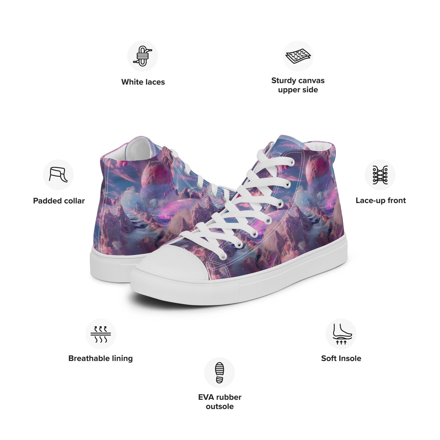 Women’s high top canvas shoes